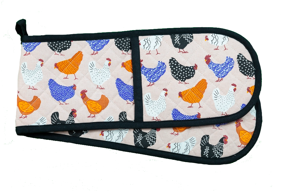 Double Oven Glove - Bright Hens