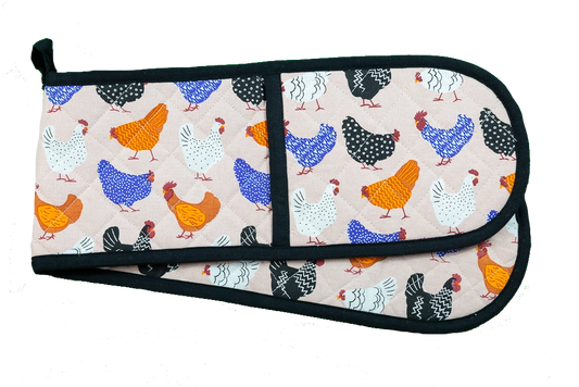 Double Oven Glove - Bright Hens