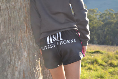 Pink and Black Footy Shorts