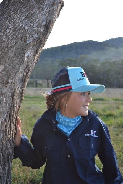 Mens closed front long sleeve shirt - Navy