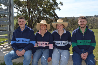 Navy and Green Unisex 1/4 Zip Jumper
