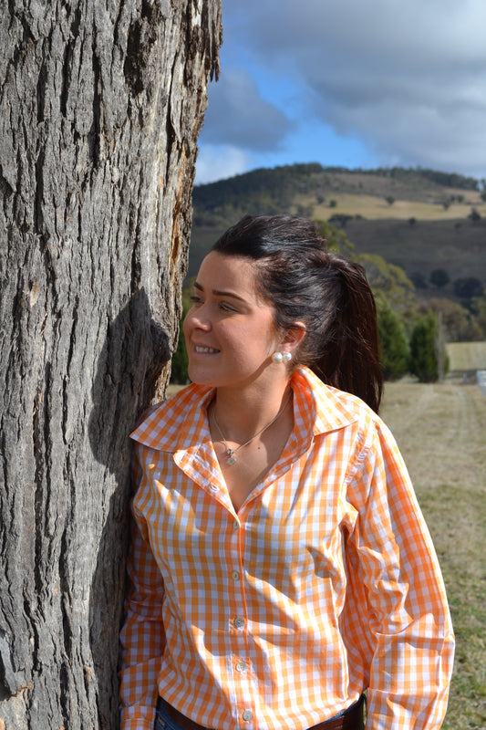 Who's Charlie - Riley Slim Fit Mandarin Gingham Shirt