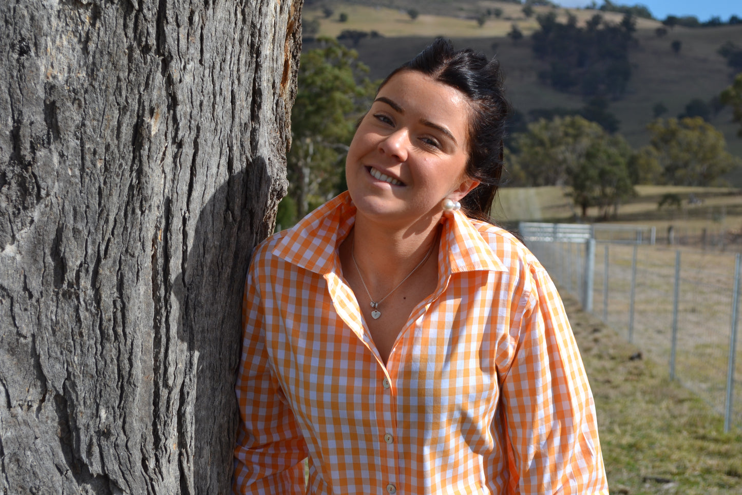 Who's Charlie - Riley Slim Fit Mandarin Gingham Shirt