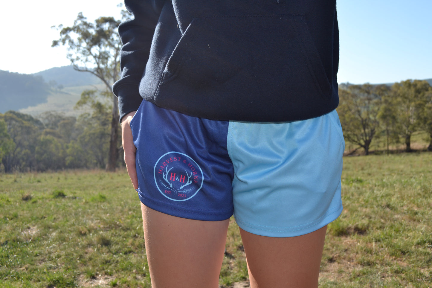 Blue & Navy Footy Shorts