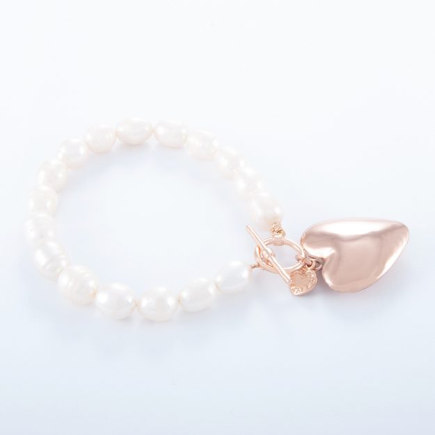 Who's Charlie Freshwater Large Pearl Rose Gold Bracelet