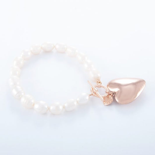 Who's Charlie Freshwater Large Pearl Rose Gold Bracelet