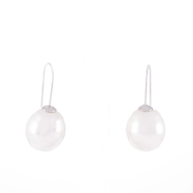 Who's Charlie Pearl Drop Earring -Silver