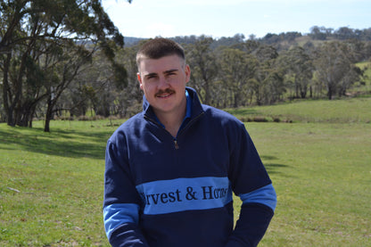 Navy and Blue Unisex 1/4 Zip Jumper