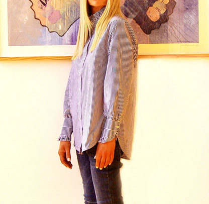 Who's Charlie - Lottie Dark Navy & White Stripe Shirt